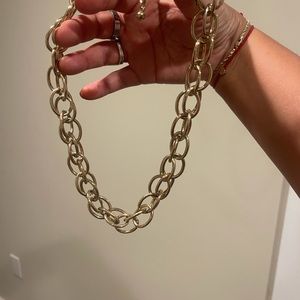 Interlocking gold chunky chain necklace